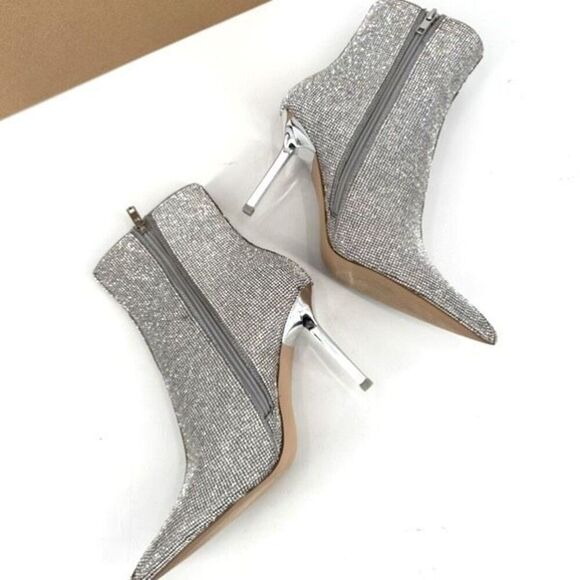 NIB Steve Madden Elysia Rhinestone Pointed toe Boot Bootie Size 9.5 Glitter Glam - Picture 11 of 16